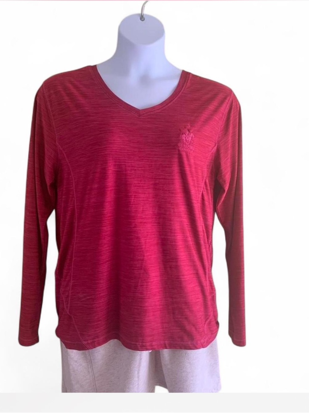 Beverly Hills Polo Club Red V-Neck Long Sleeve Top